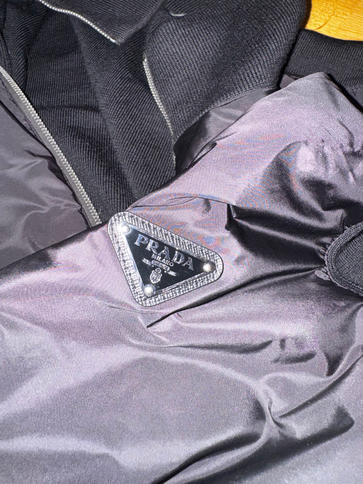 Prada Nylon Wool Zip Cardigan