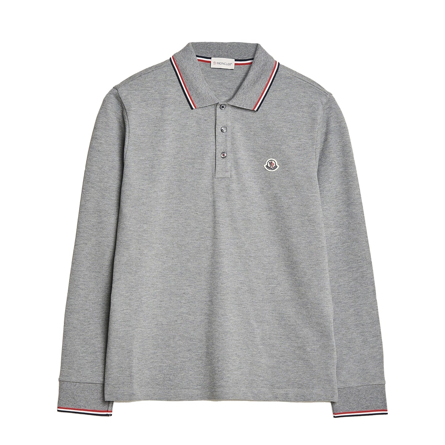 Moncler Long Sleeve Piqué Polo Shirt