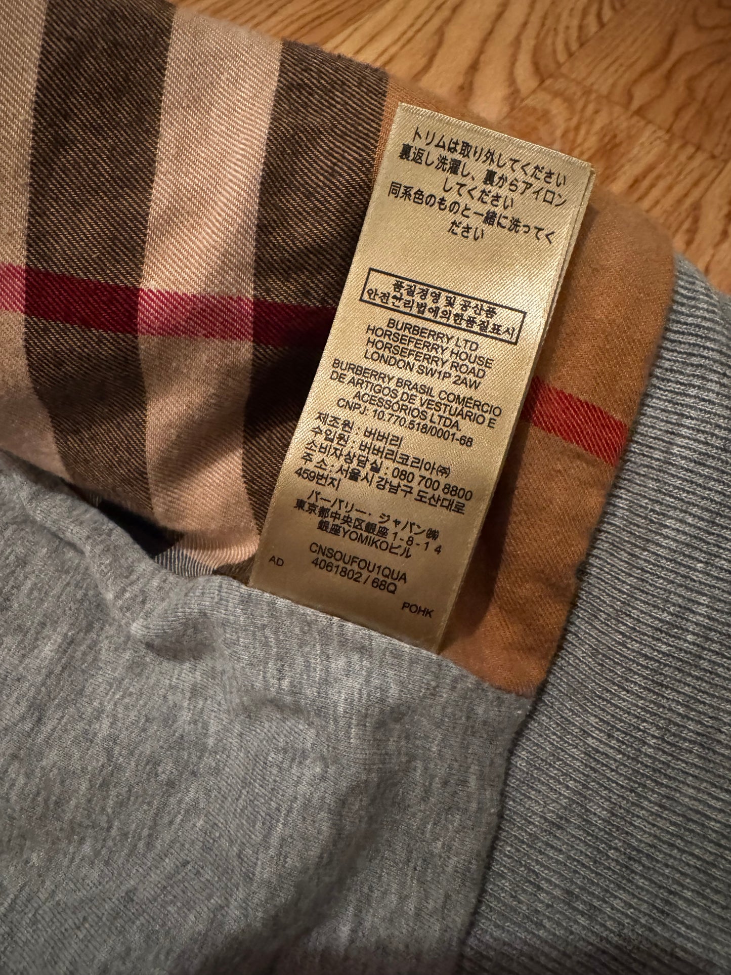 Burberry Check Zip Hoodie
