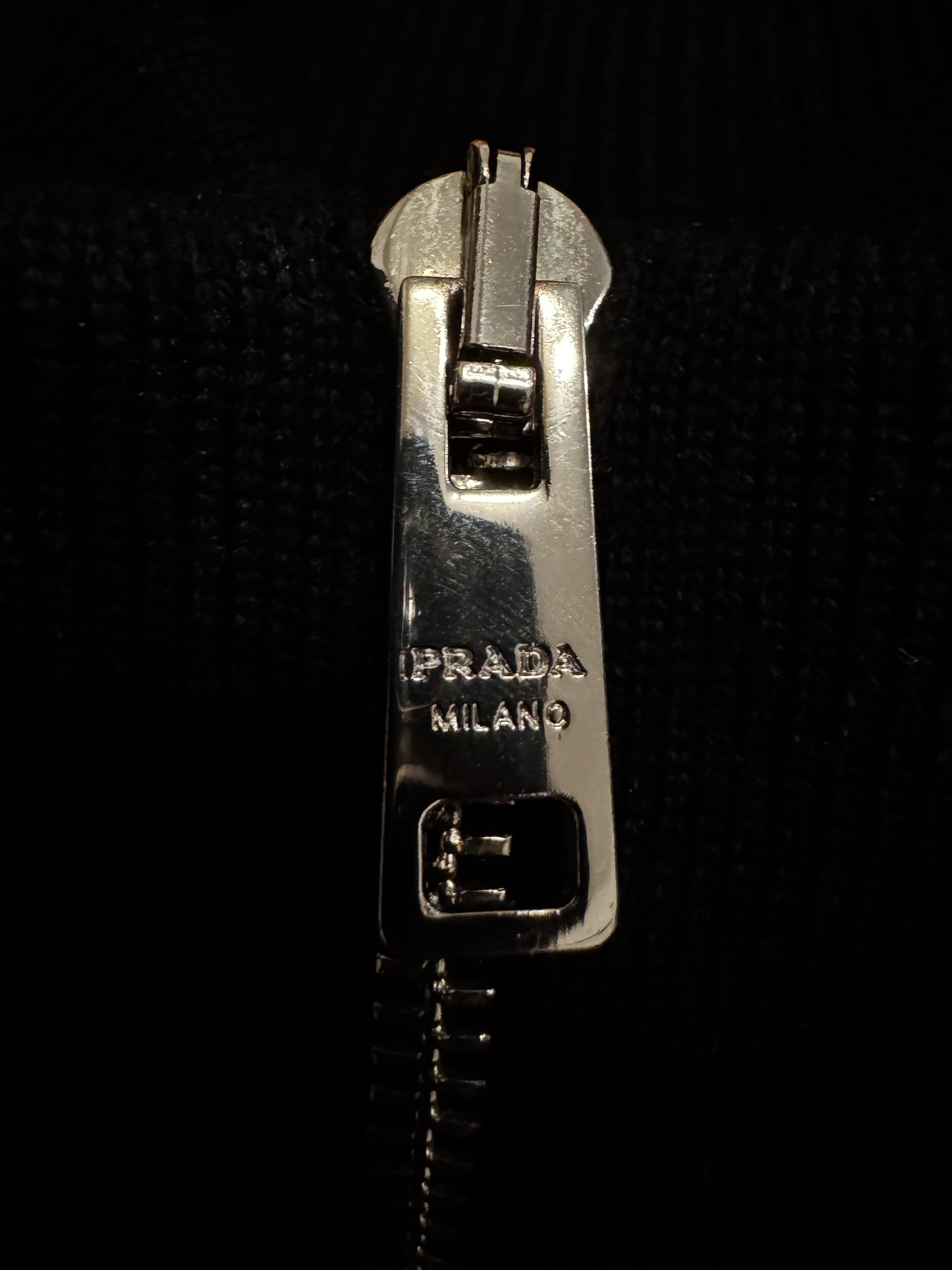 Prada Nylon Wool Zip Cardigan