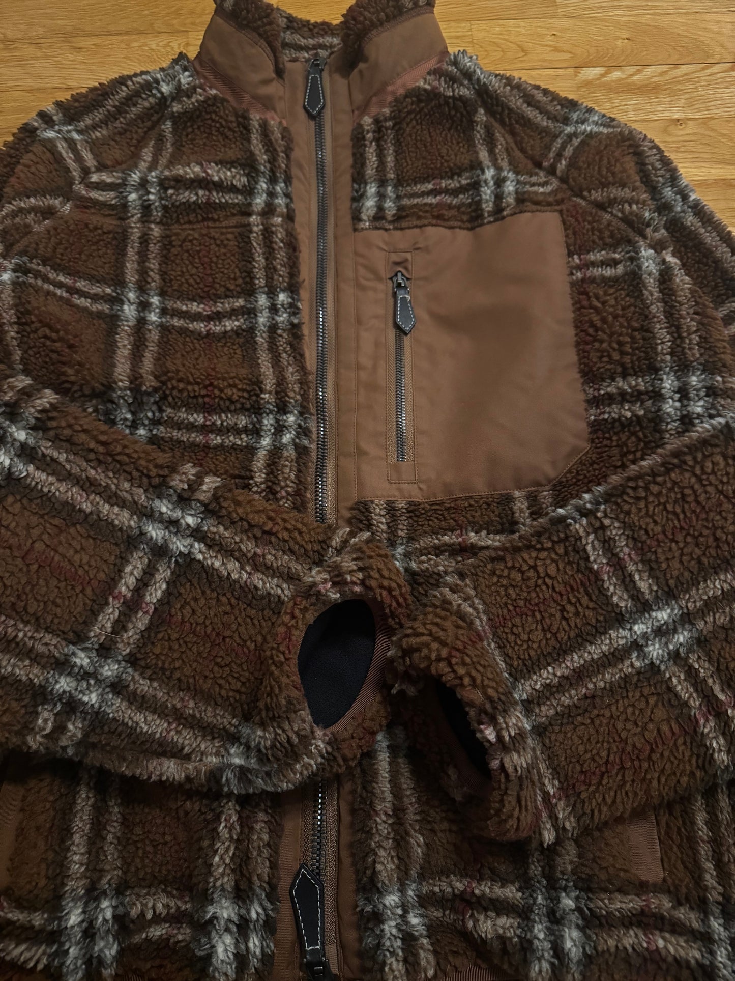 Burberry Check Panel Fleece Jacket