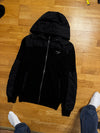 Prada Hooded Nylon Wool Zip Cardigan