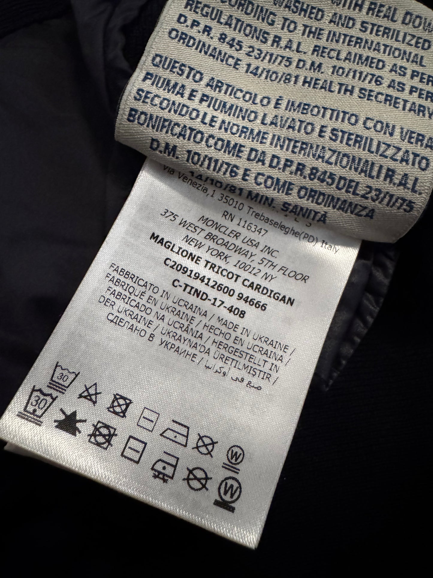 Moncler Down Cardigan