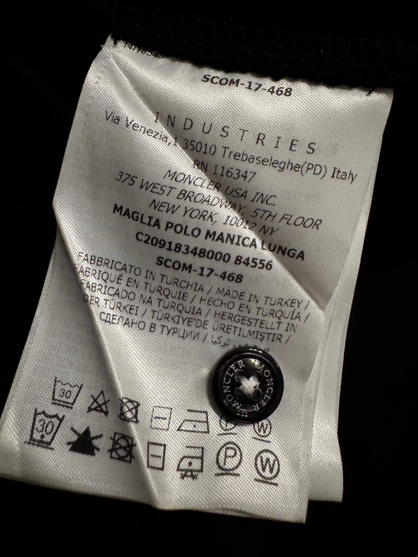 Moncler Long Sleeve Piqué Polo