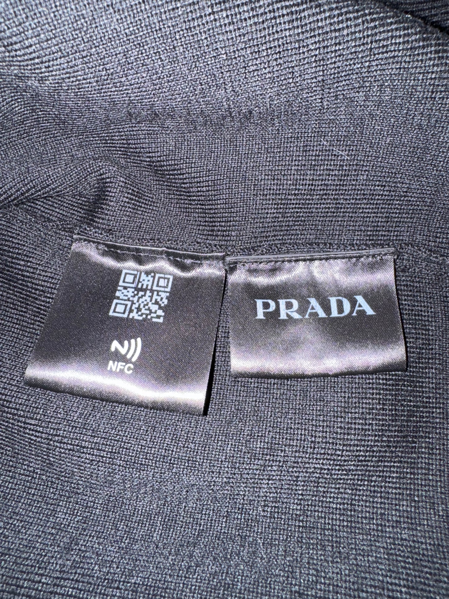Prada Nylon Wool Zip Cardigan