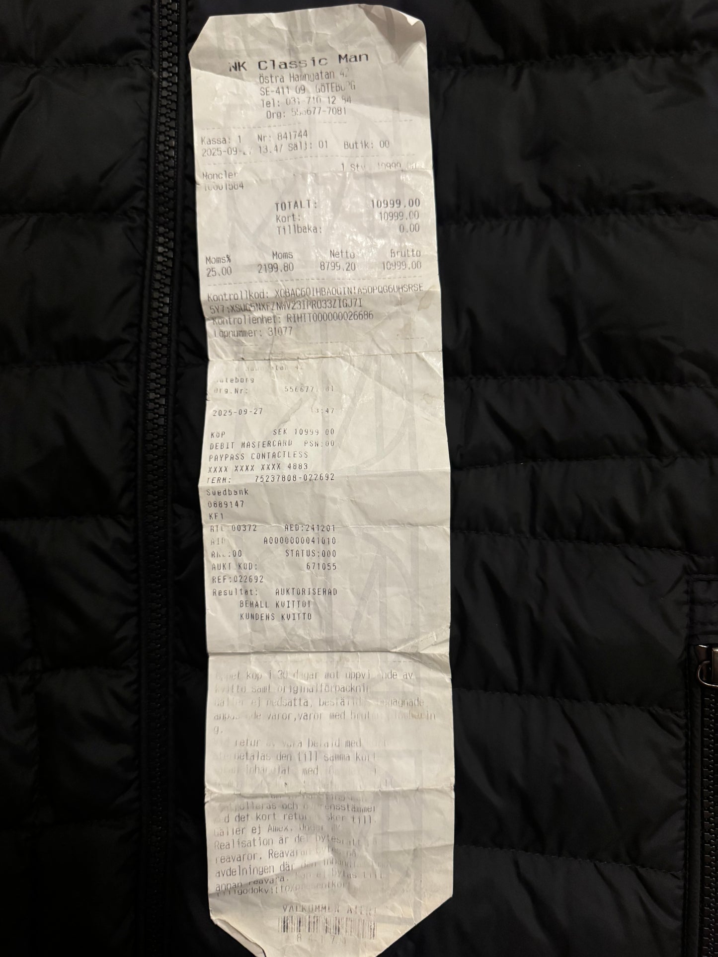 Moncler Down Cardigan
