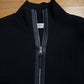Moncler Ribbed Cardigan with Leather Trim