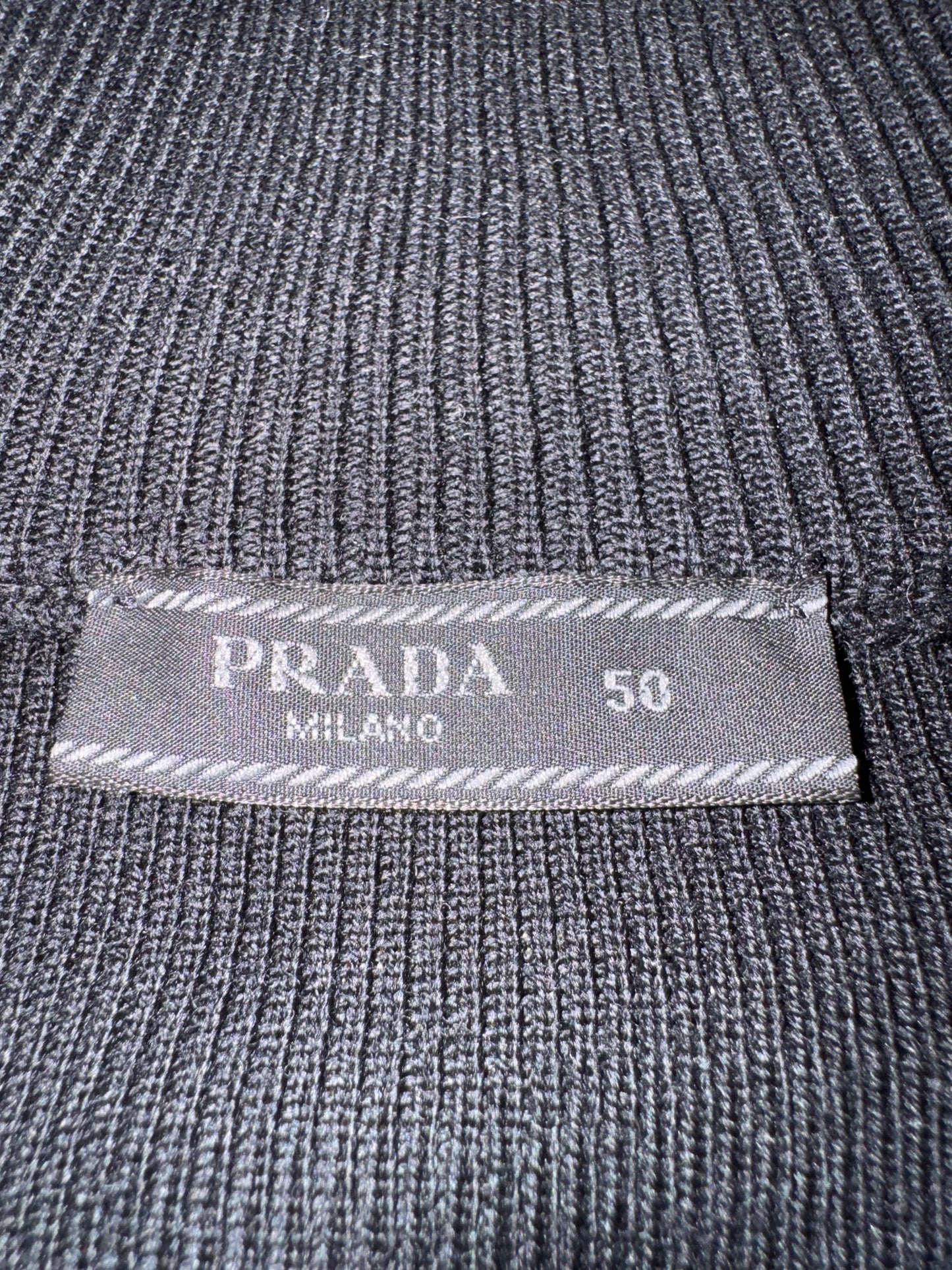 Prada Nylon Wool Zip Cardigan