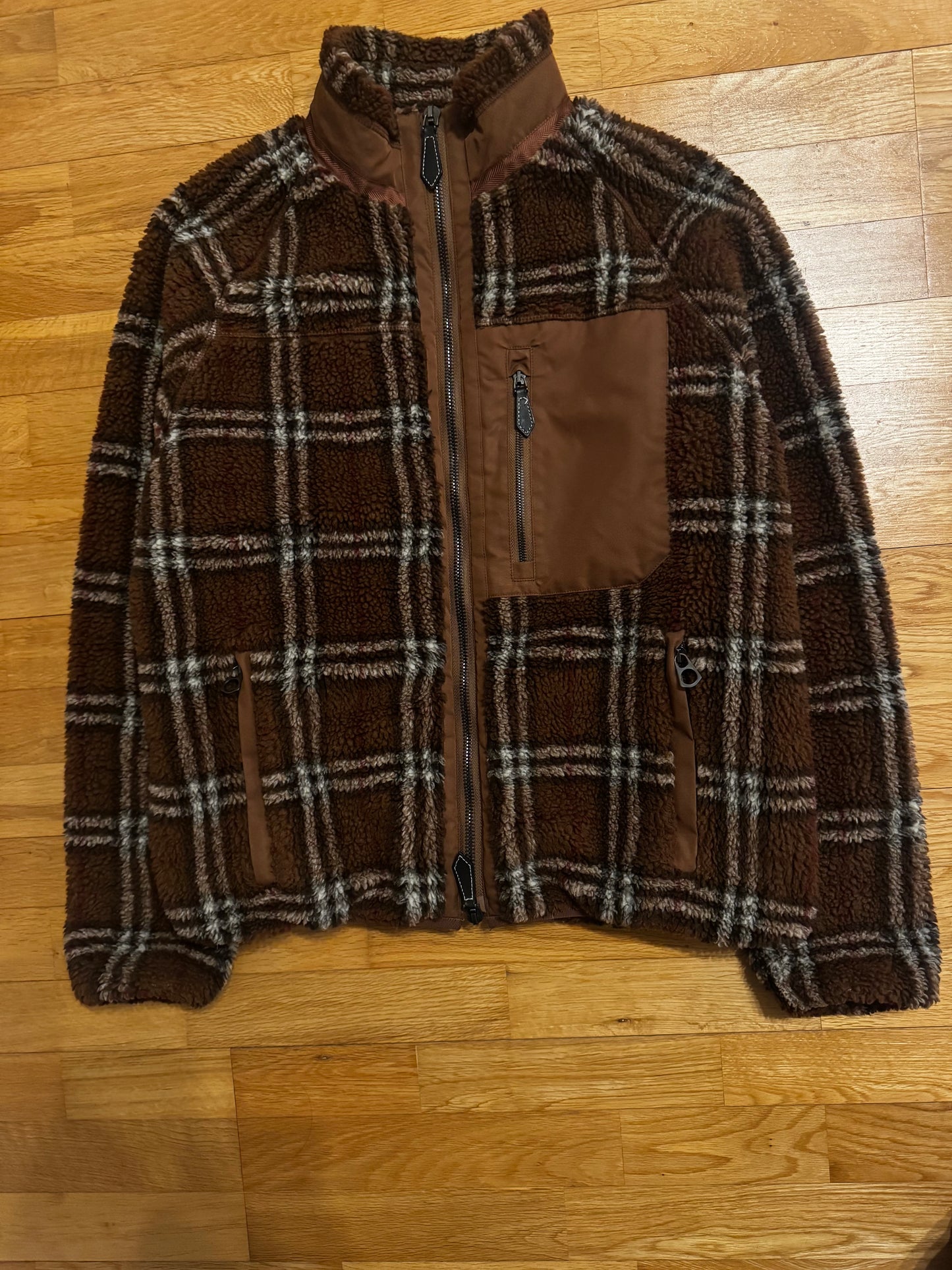 Burberry Check Panel Fleece Jacket