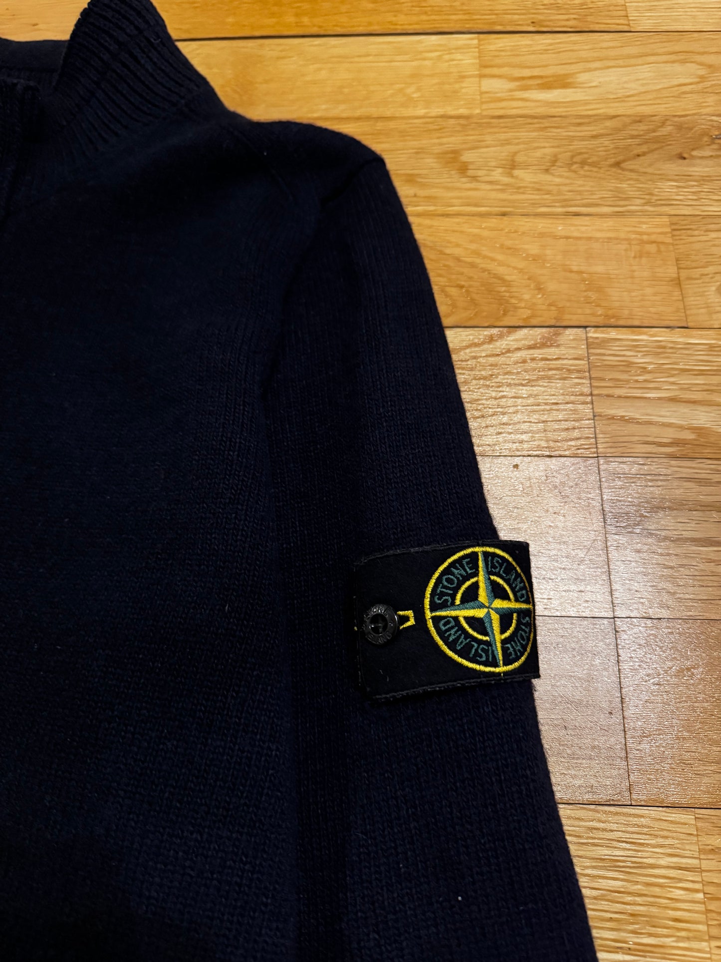 Stone Island Wool Half Zip Knit Sweater