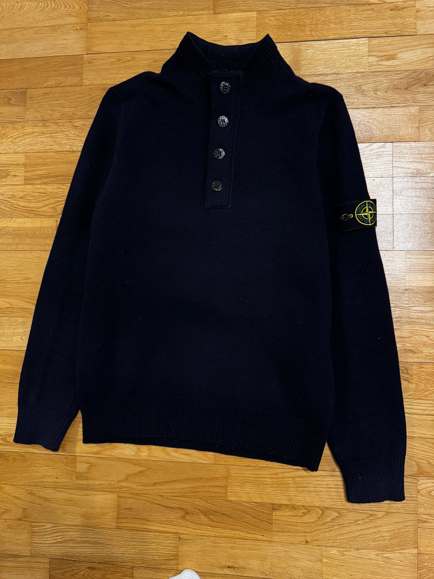 Stone Island Wool Half Zip Knit Sweater