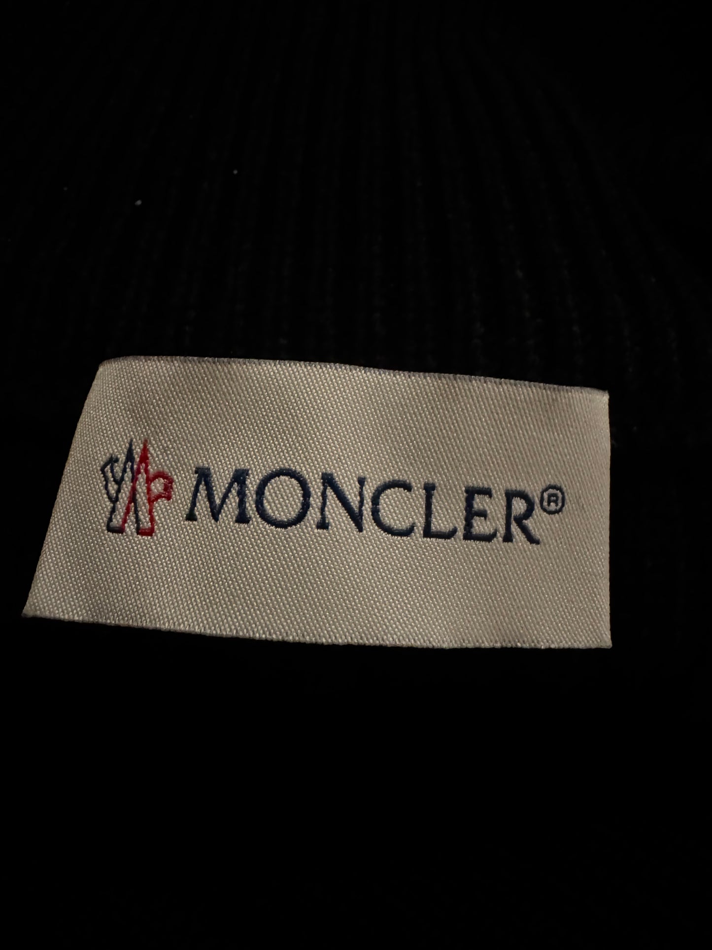Moncler Ribbed Cardigan with Leather Trim