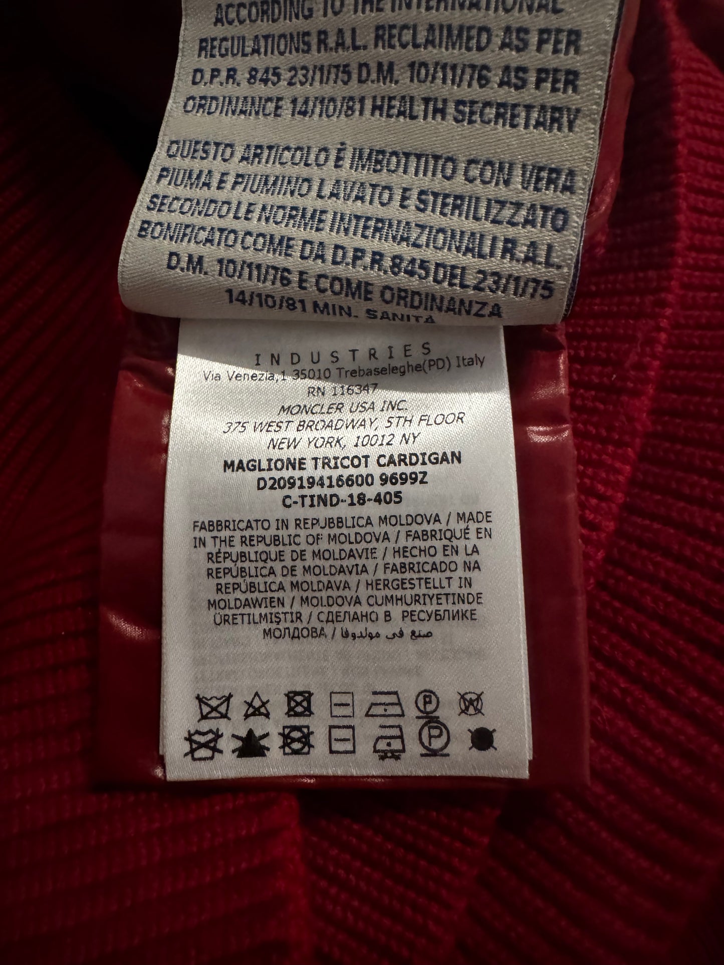 Moncler Down Cardigan