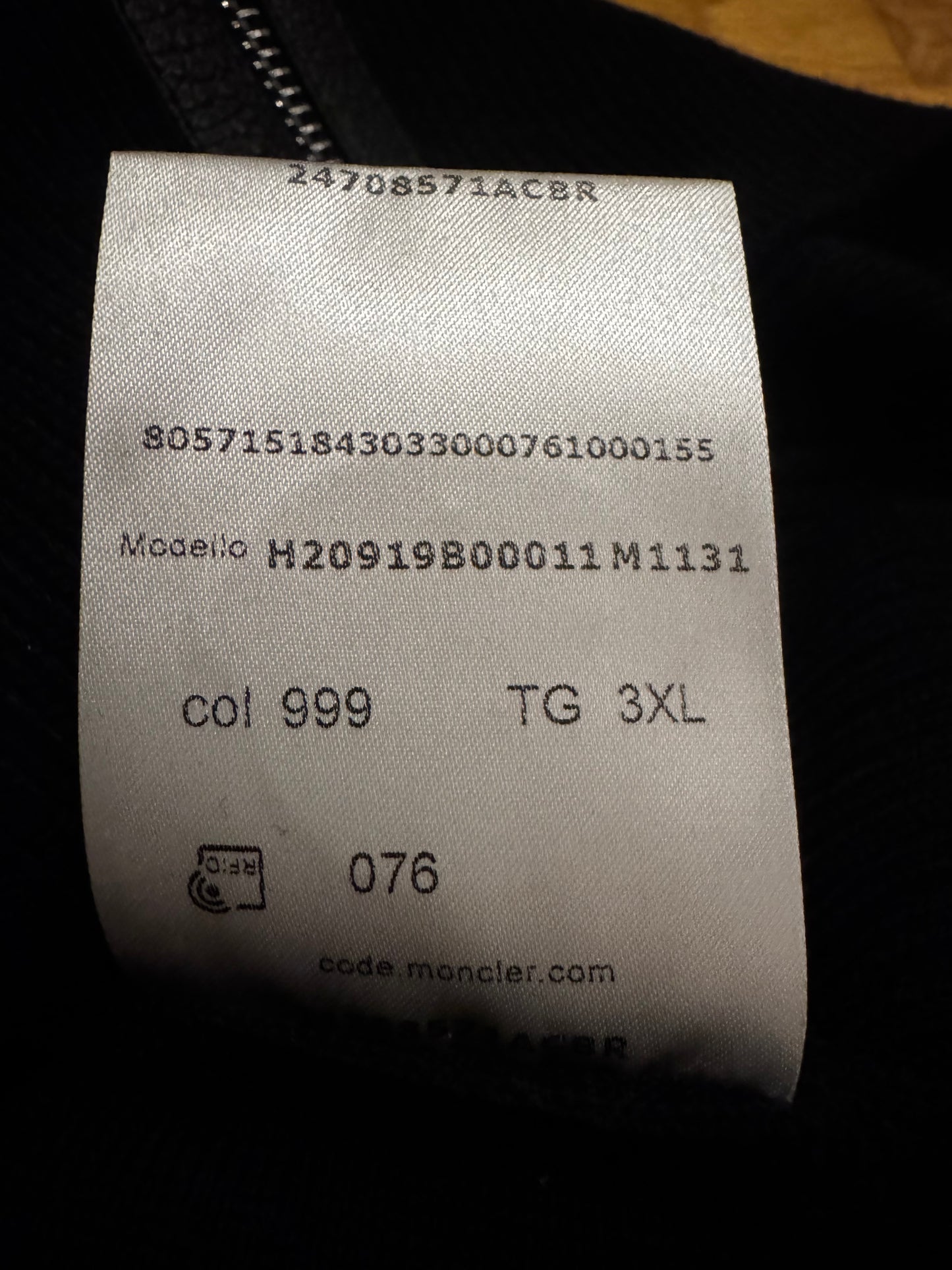 Moncler Ribbed Cardigan with Leather Trim