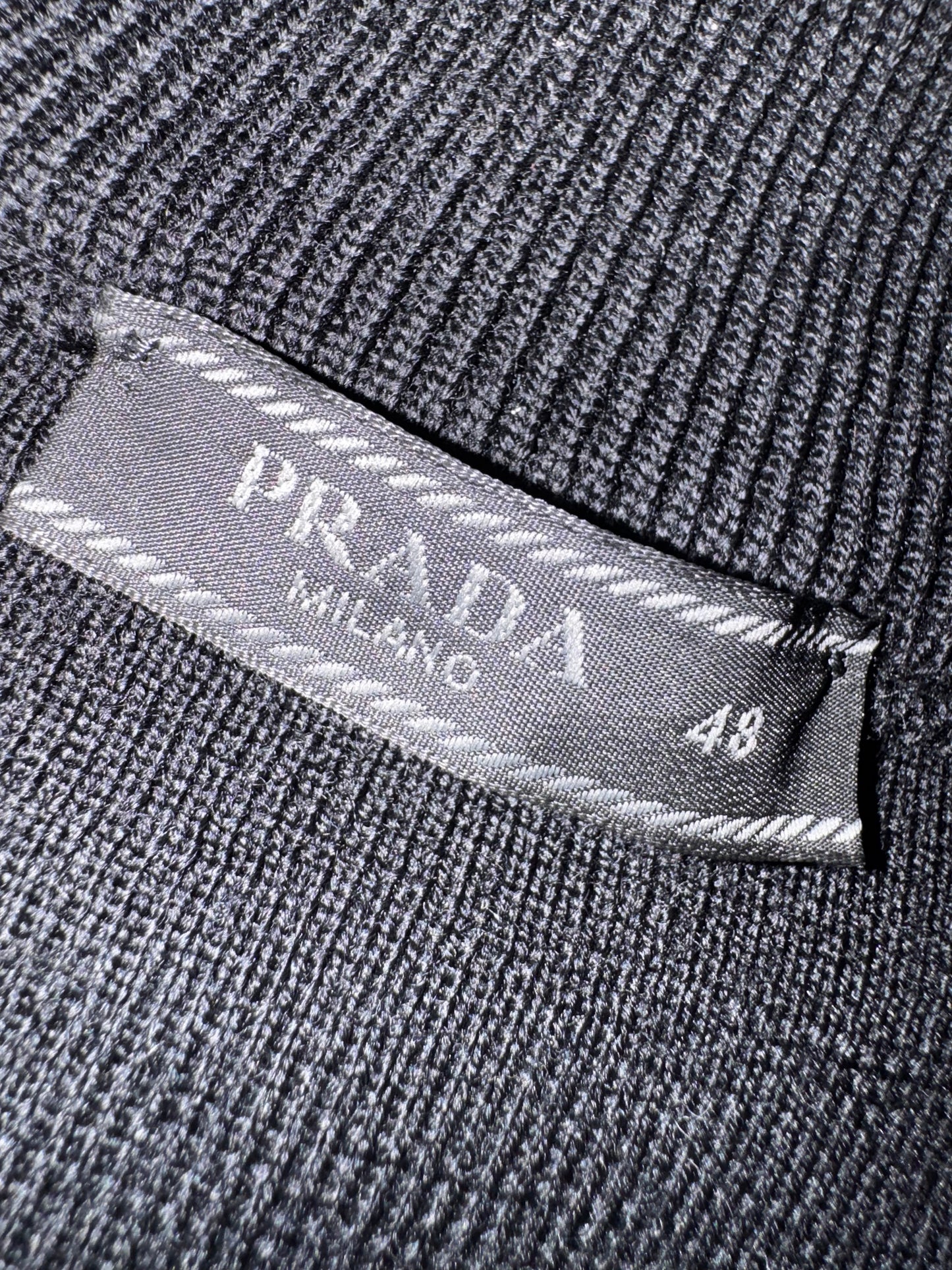 Prada Nylon Wool Zip Cardigan