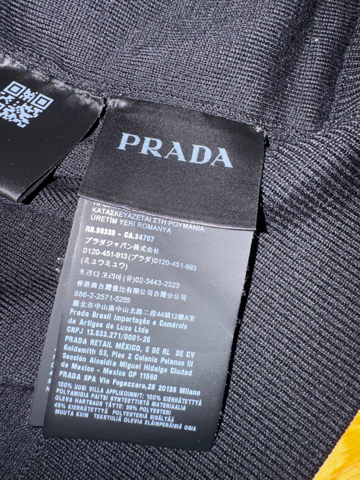 Prada Nylon Wool Zip Cardigan