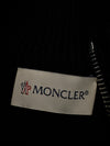 Moncler Ribbed Cardigan with Leather Trim