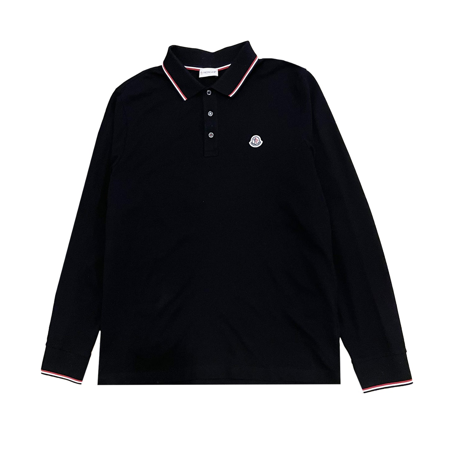 Moncler Long Sleeve Piqué Polo Shirt