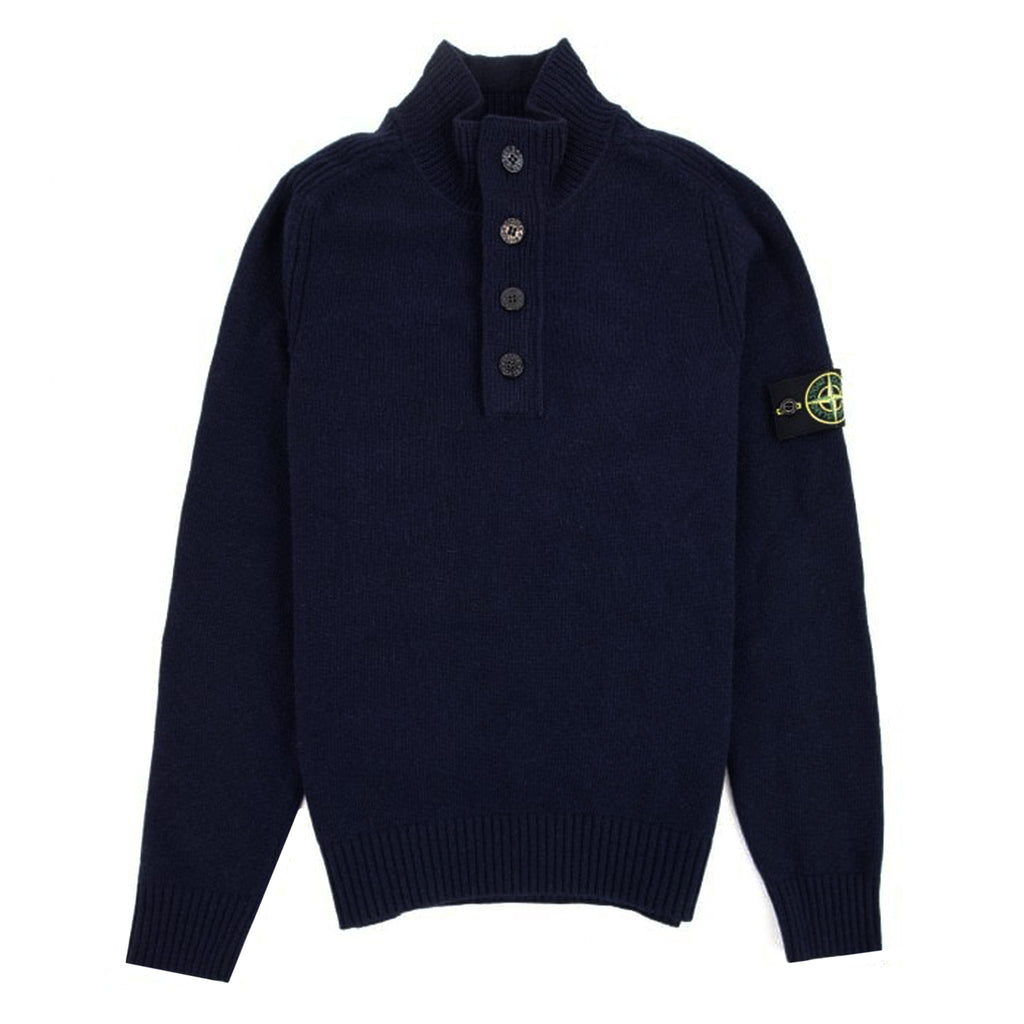 Stone Island Wool Half Zip Knit Sweater