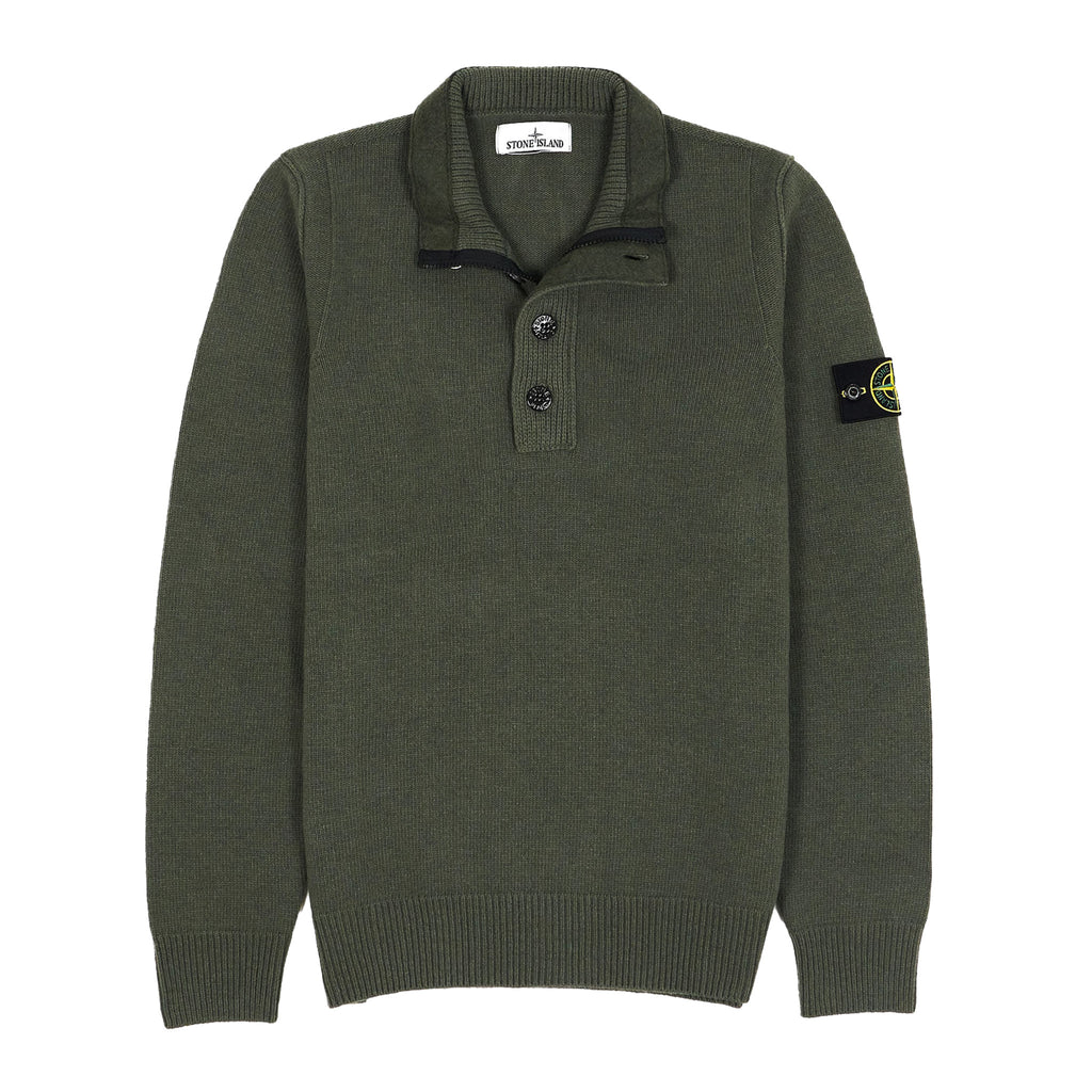 Stone Island Wool Half Zip Knit Sweater