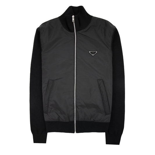 Prada Nylon Wool Zip Cardigan