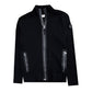 Moncler Ribbed Cardigan with Leather Trim