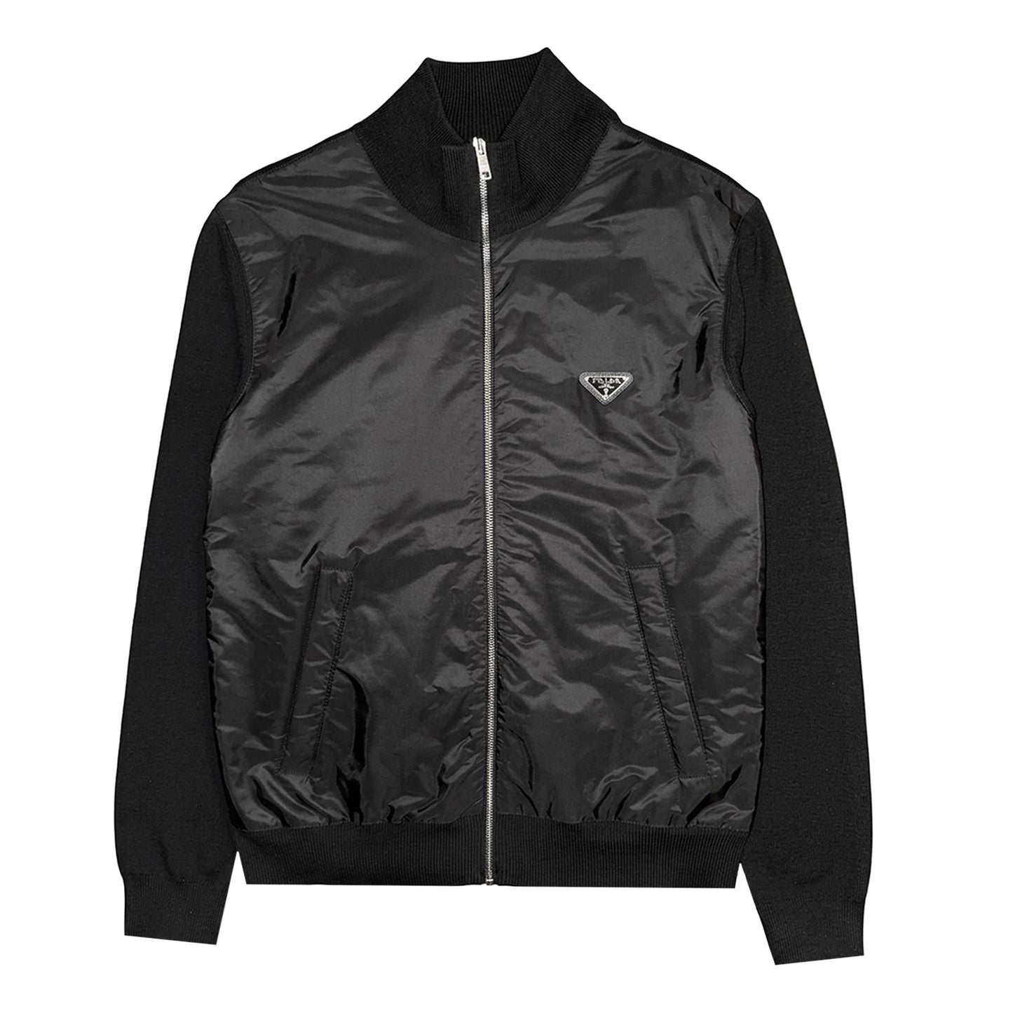 Prada Nylon Wool Zip Cardigan