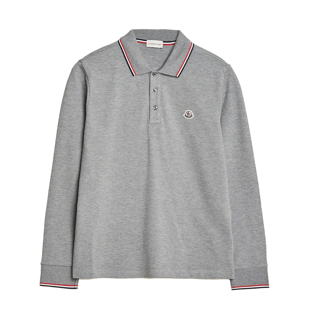 Moncler Long Sleeve Piqué Polo Shirt