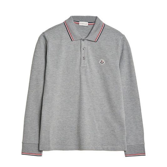 Moncler Long Sleeve Piqué Polo Shirt