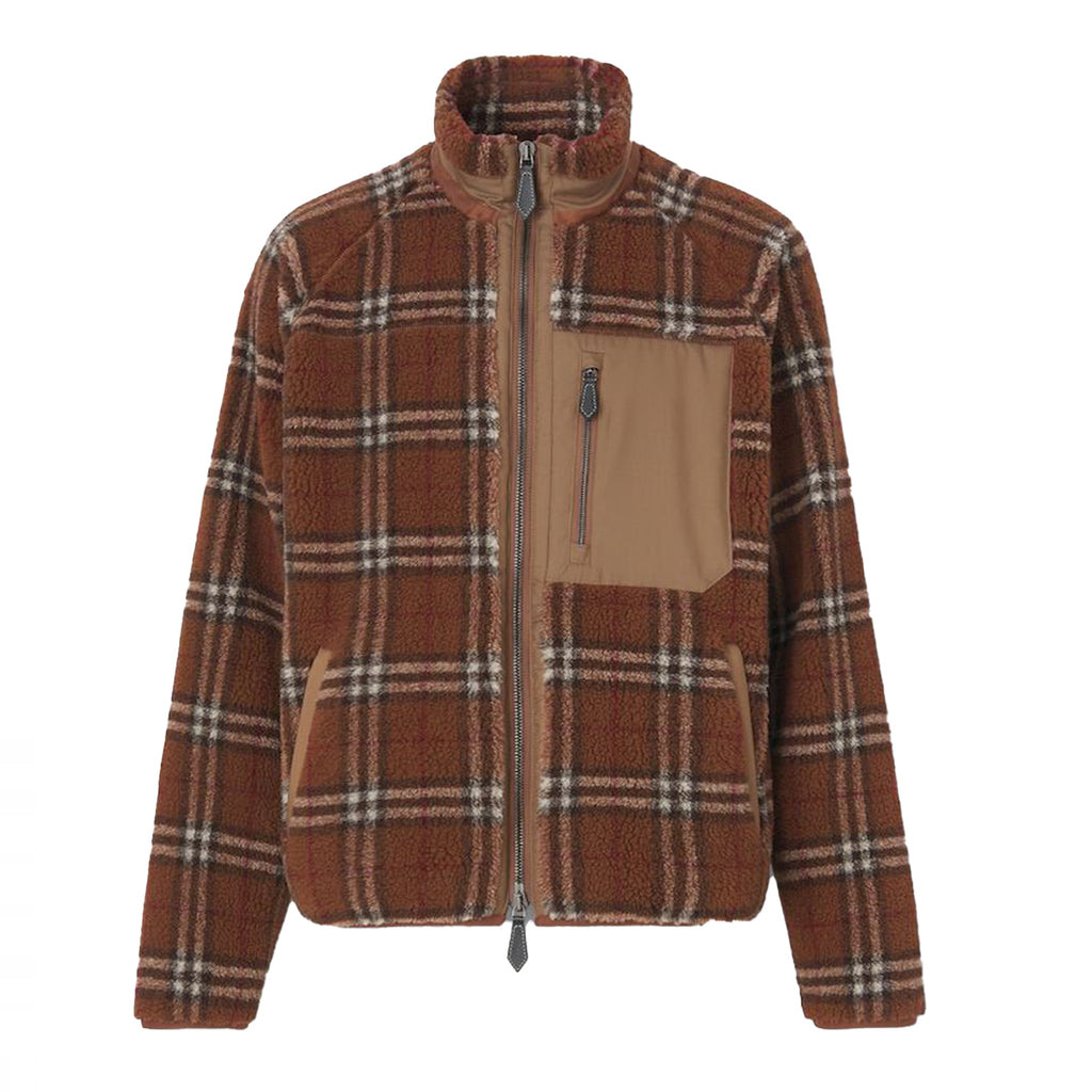 Burberry Check Panel Fleece Jacket