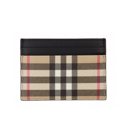 Burberry Vintage Check And Leather Card Case